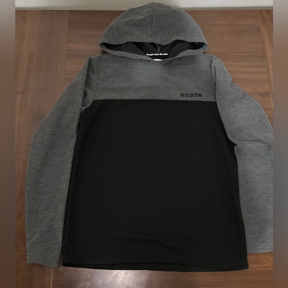 Straight Outta Brooklyn men's black and gray hooded long sleeve t-shirt size S - Picture 4 of 7